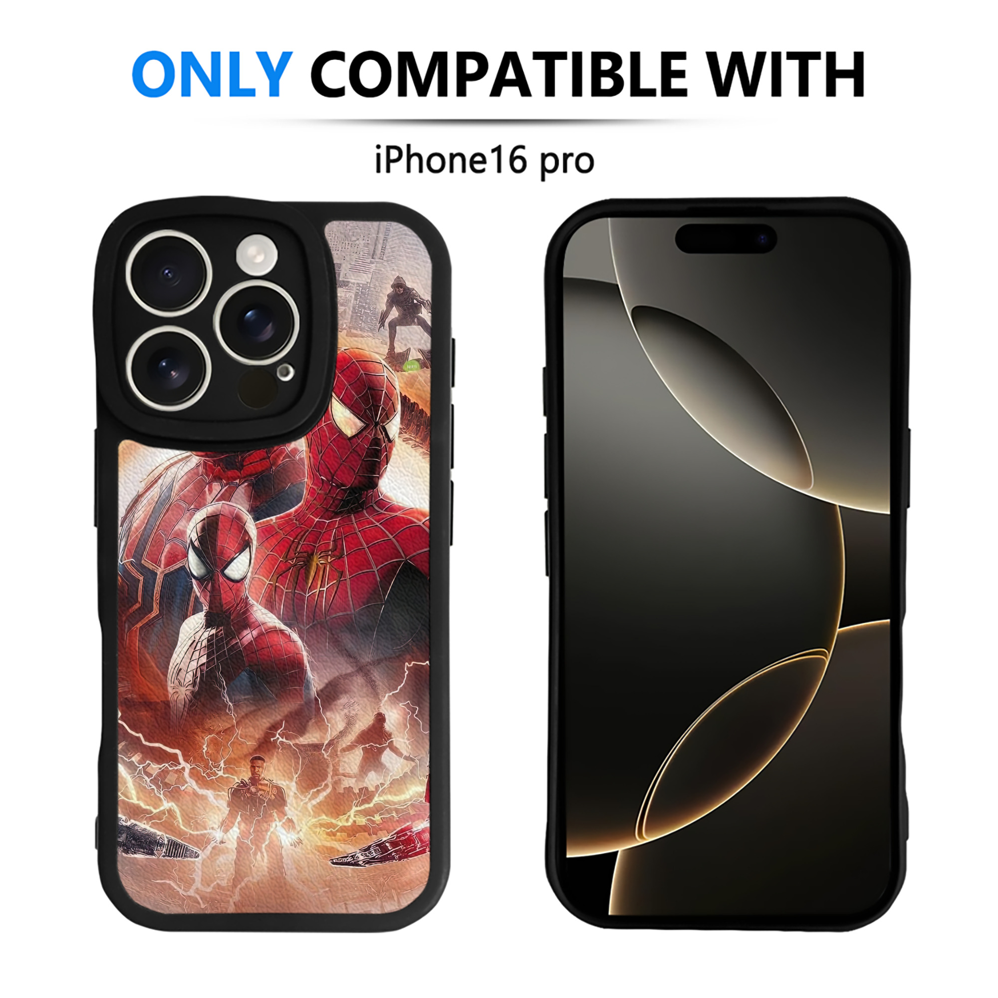 （画像用） Spider Man スパイダーマン 【iPhone 16シリーズ対応】シリコンスマホケース（レザー調） 材質：シリコン